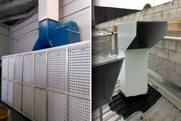 Cámara de extracción de aire para pintura fabricada por Finsa