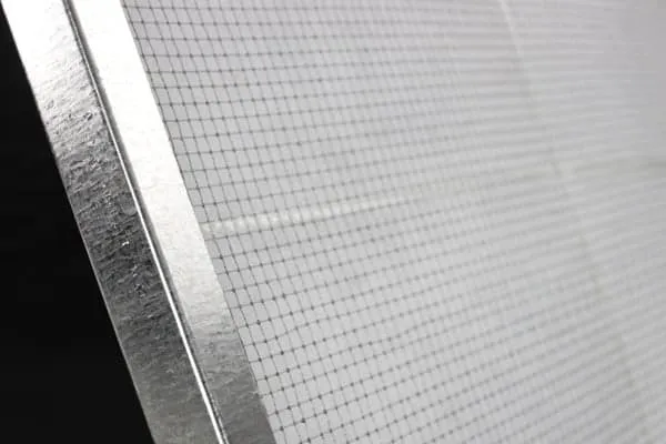 Detalle de la malla de metal del filtro lavable DY Dicon